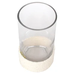 Exquisite Gifts Ty Pennington Clear Glass Vase With Textured White Base