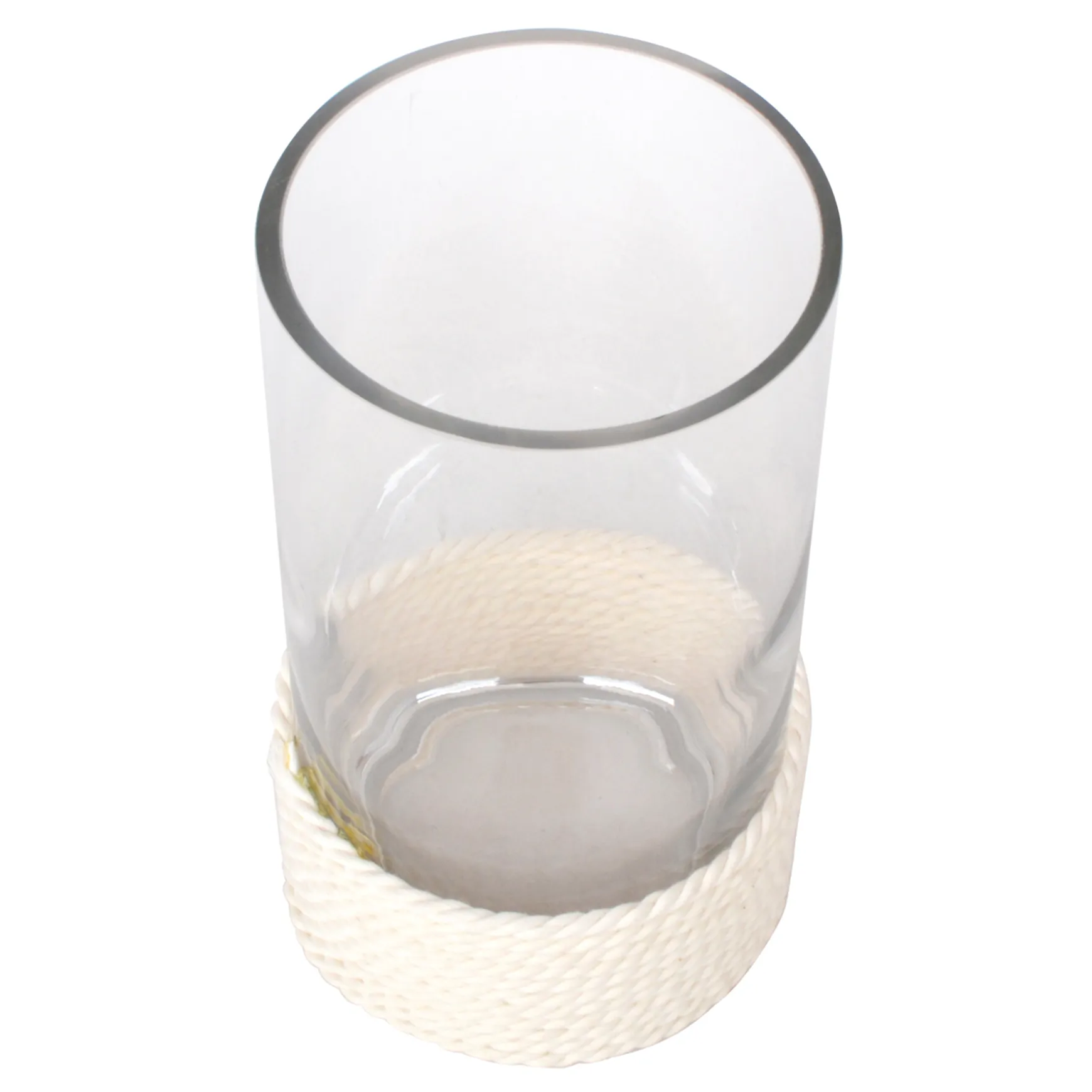 Exquisite Gifts Ty Pennington Clear Glass Vase With Textured White Base