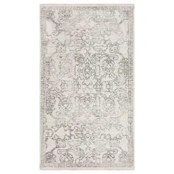 Featured (B762) Cypress Ivory Floral Accent Rug, 3 5