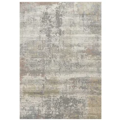 Featured (B606) Villa Abstract Distressed Ivory & Grey Area Rug, 8 10