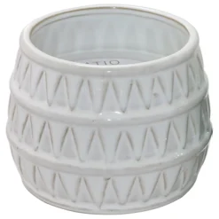 Featured Diamond Patterned White Glazed Citronella Candle