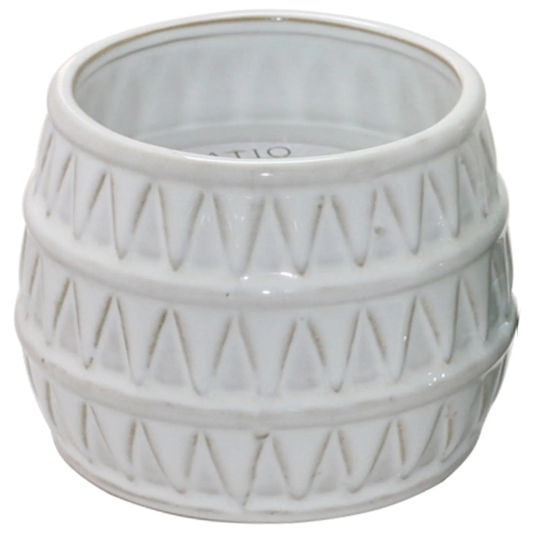 Featured Diamond Patterned White Glazed Citronella Candle