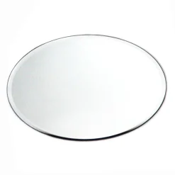 Featured Glass Round Beveled Edge Mirror Candle Plate, 12