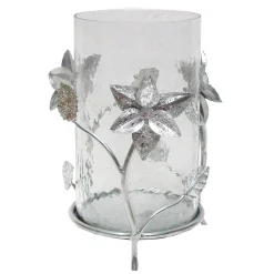 Featured Grace Mitchell Silver Floral Hurricane, 9.25