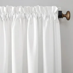 Featured Madison White Pole Top Room Darkening Curtain Panel, 63
