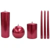 Featured 6-Pack Metallic Red Unscented Overdip Candles