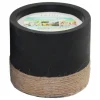Featured Round Black Cement Citronella Candle With Rope Base