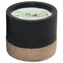Featured Round Black Cement Citronella Candle With Rope Base