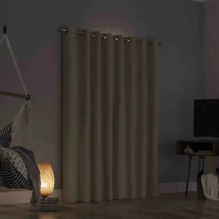 Featured Sun Zero Pacey Taupe Blackout Grommet Curtain Panel, 84
