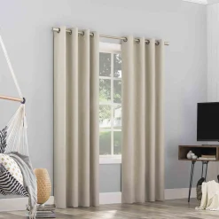 Featured Sun Zero Pacey Taupe Blackout Grommet Curtain Panel, 84