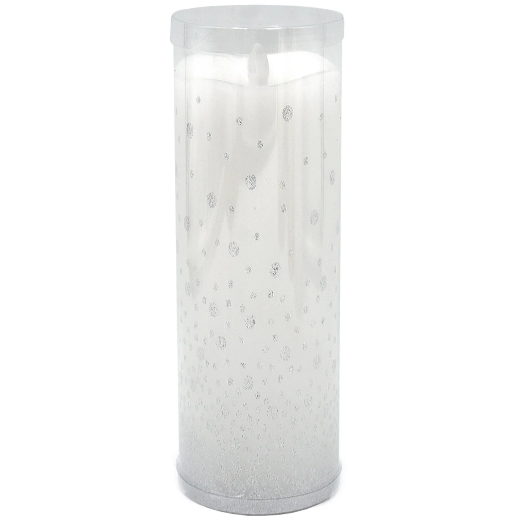 Featured 3X8 Led Wax Candle With 6 Hour Timer Silver