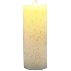 Featured 3X8 Led Wax Candle With 6 Hour Timer Silver