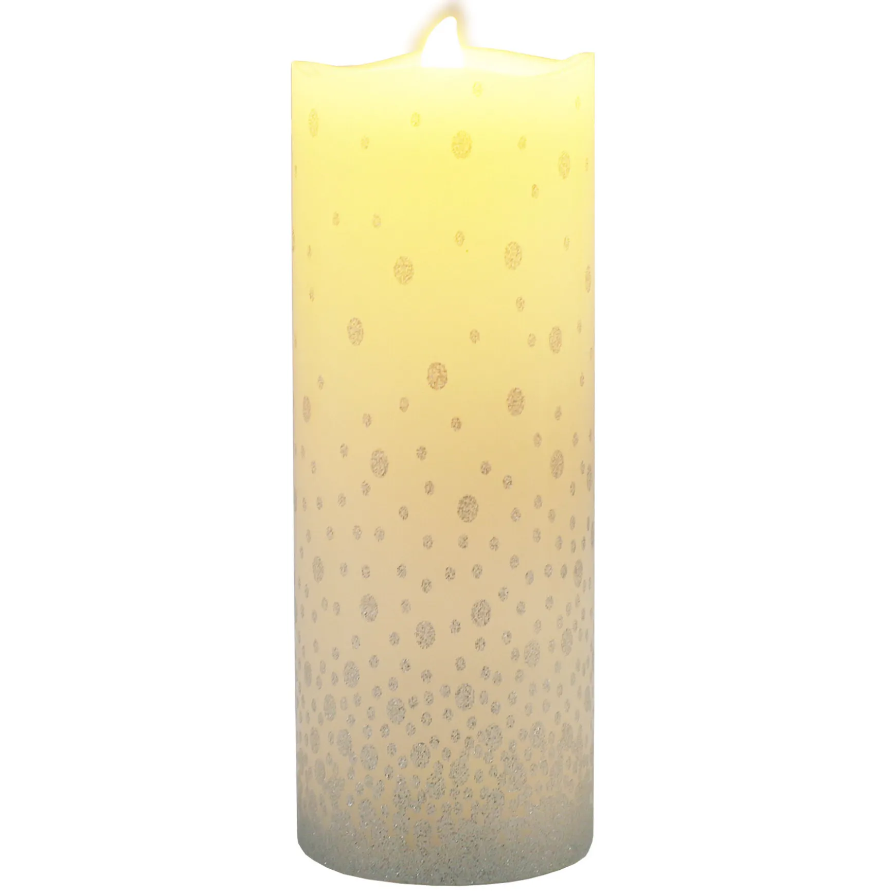 Featured 3X8 Led Wax Candle With 6 Hour Timer Silver