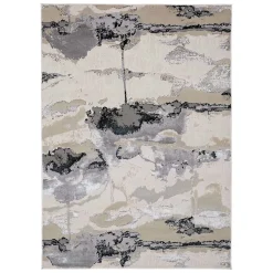 Flash Sale (B757) Miramar Ivory Abstract Area Rug, 7 10