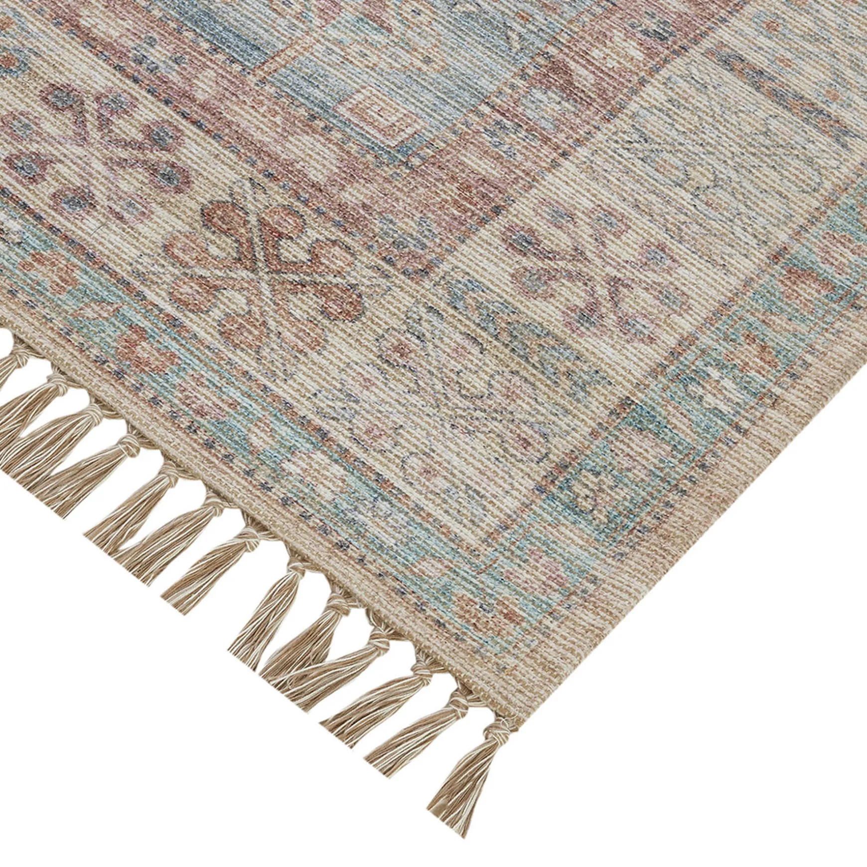 Flash Sale (E336) Honeybloom Vintage Medallion Fringe Outdoor Area Rug, 5 7