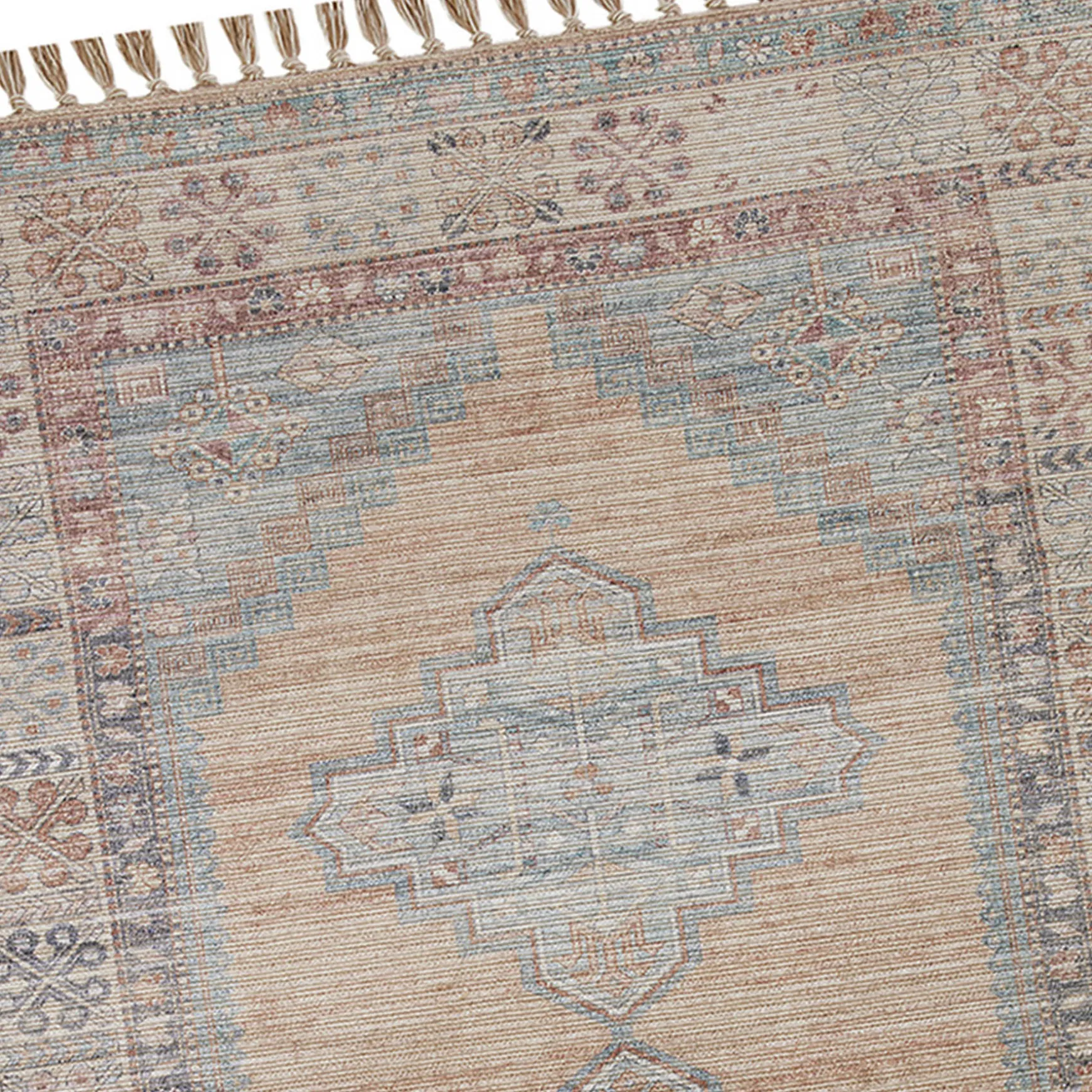 Flash Sale (E336) Honeybloom Vintage Medallion Fringe Outdoor Area Rug, 5 7