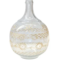 Flash Sale Gold Etched Clear Glass Vase, 16