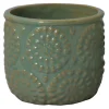 Flash Sale Green Ceramic Citronella Candle With Flower Design