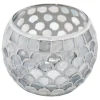 Flash Sale Grey Mosaic Tealight Candle Holder, 4