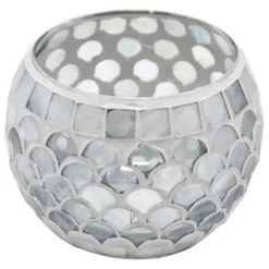 Flash Sale Grey Mosaic Tealight Candle Holder, 4