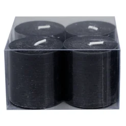 Flash Sale 4-Pack Black Unscented Votive Candles, 4