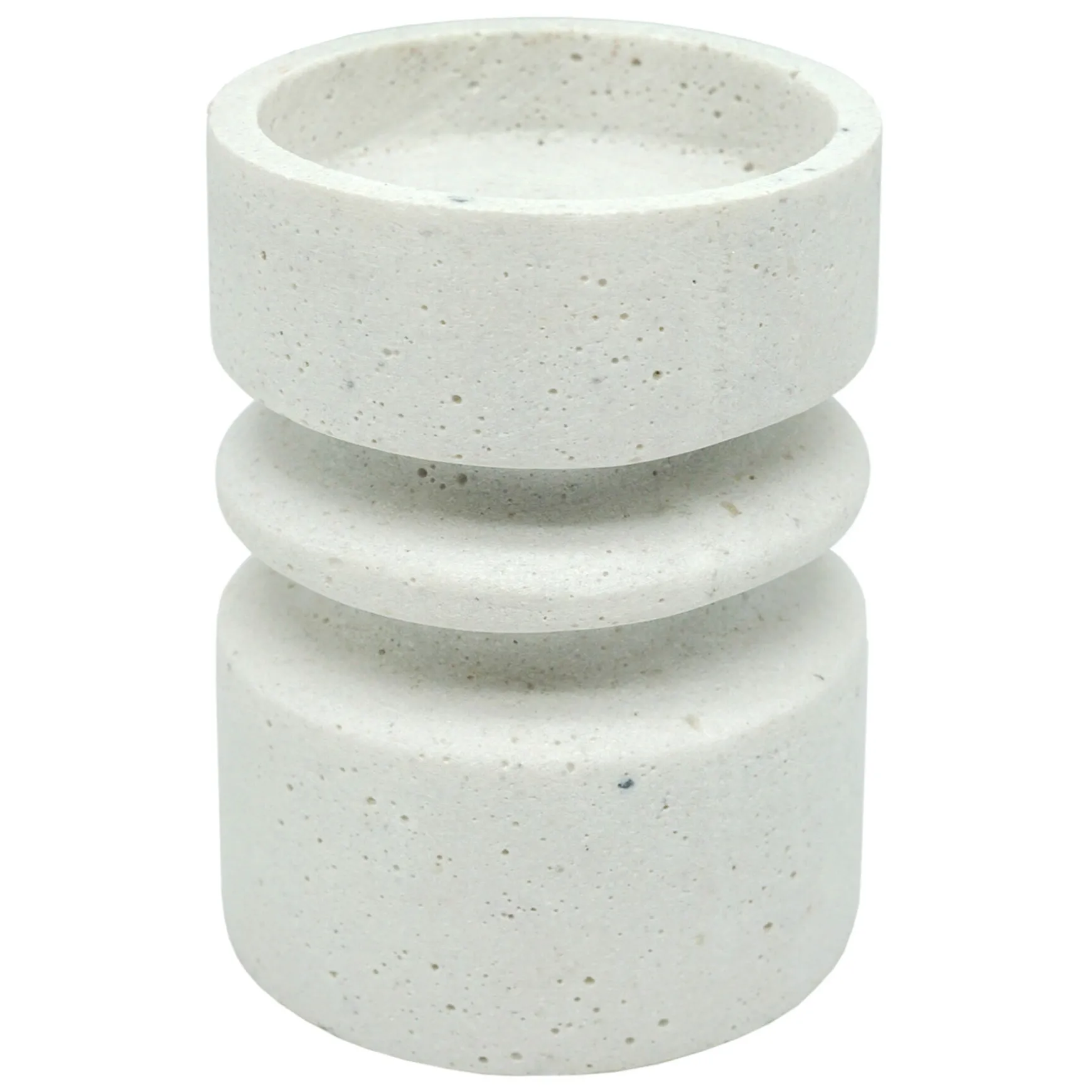 Flash Sale White Cement-Look Candle Holder, 5