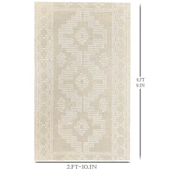 Low Price (B669) Goa Ivory Tribal Handmade Accent Rug, 3 5