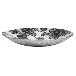 Low Price Black & White Floral Bowl, 16