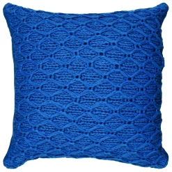 Low Price Blue Knitted Throw Pillow, 18