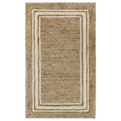 Low Price Braided Border Natural & Ivory Jute Accent Rug, 27 45