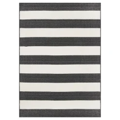 Low Price (E323) Asbury Black & White Striped Indoor & Outdoor Area Rug, 5 7