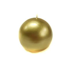 Low Price Metallic Gold Unscented Sphere Candle, 3