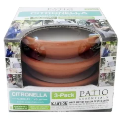 Low Price 3-Pack Terracotta Citronella Dish Candles