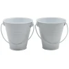 Low Price 2-Pack White Citronella Painted Bucket Candles, Small