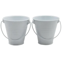 Low Price 2-Pack White Citronella Painted Bucket Candles, Small