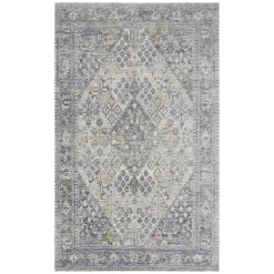 Original (A436) Honeybloom Grey Diamond Distressed Look Area Rug, 8 10