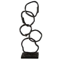 Original Black Metal Organic Rings Sculpture, 19