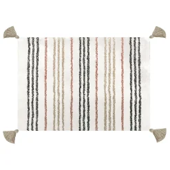Original Canyon Stripe Bath Rug Tassles Multicolor