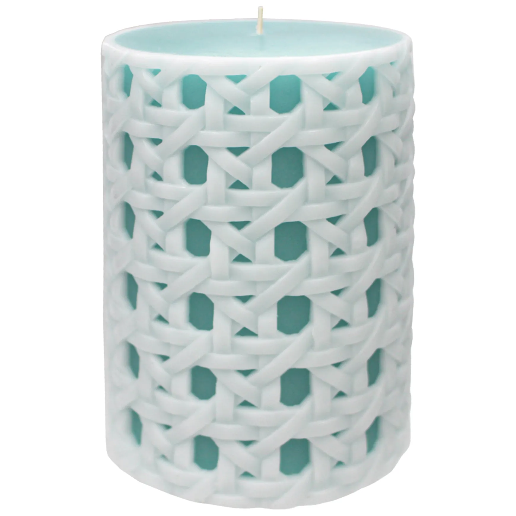 Original Grace Mitchell Green Basket Pillar Candle, 6