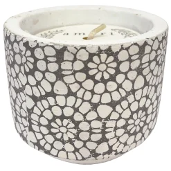 Original Grey Floral Patterned Cement Citronella Candle