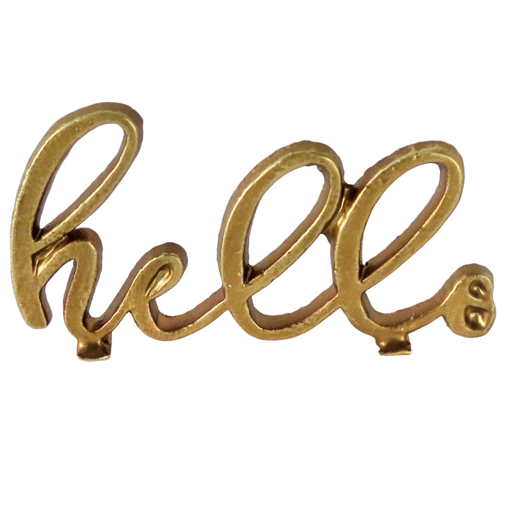 Original Hello Metal Gold Sign 6X3