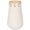Original Honeybloom White Metal & Rattan Basketweave Vase, 10