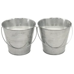 Original 2-Pack Galvanized Paint Bucket Citronella Candles, Small