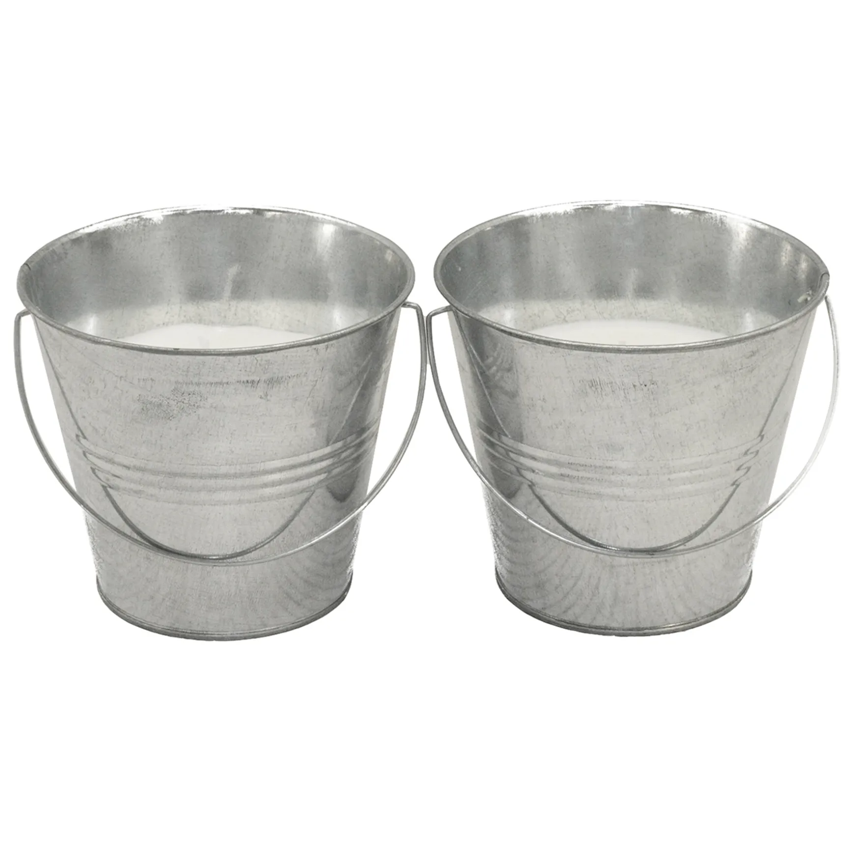 Original 2-Pack Galvanized Paint Bucket Citronella Candles, Small