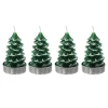 Original 4-Pack Green Tree Tealight Candles, 2.8