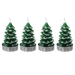 Original 4-Pack Green Tree Tealight Candles, 2.8