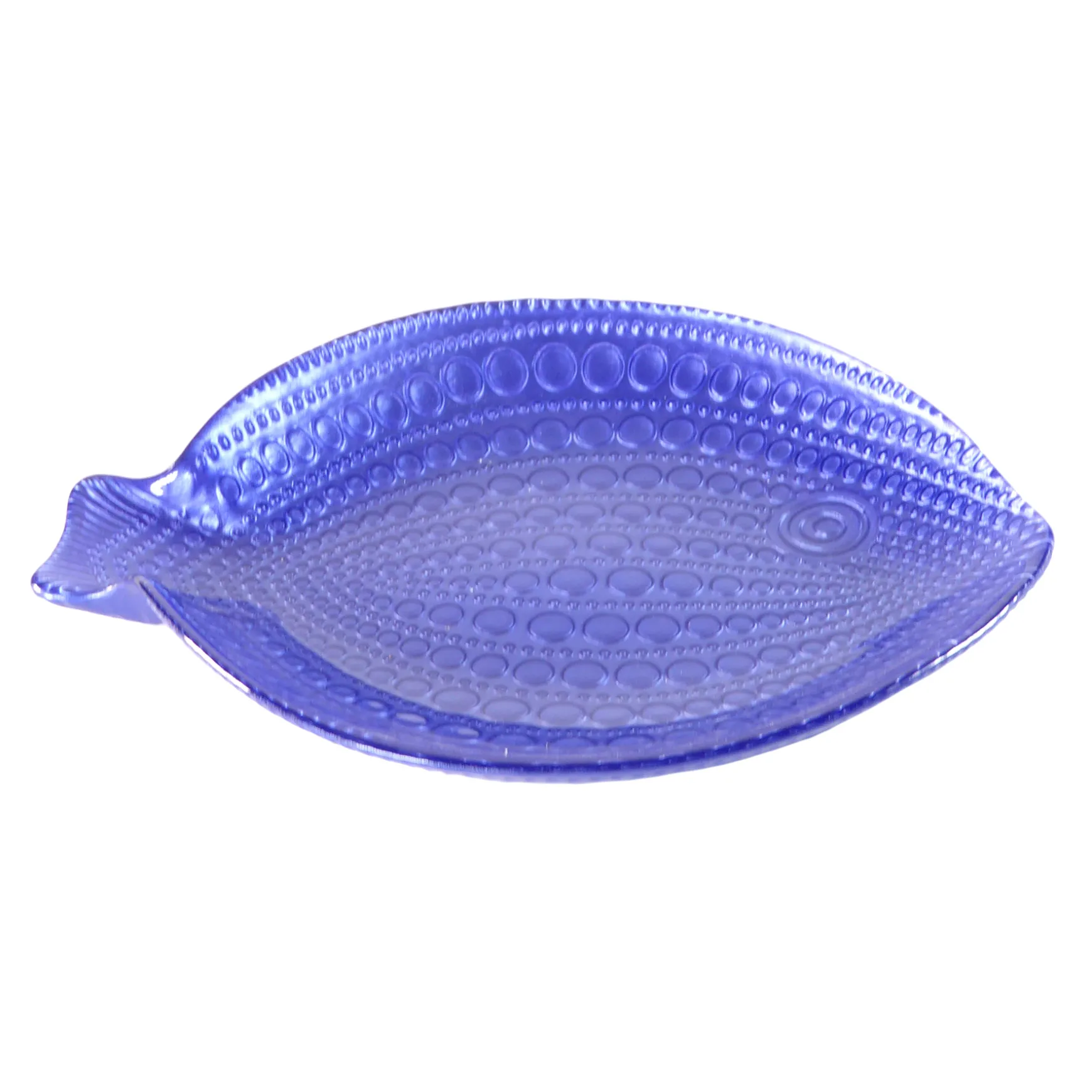 Original Tracey Boyd Blue Fish Decorative Glass Dish, 11.5 10