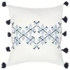 Original Tracey Boyd Blue Origami Embroidered Tassel Throw Pillow, 18