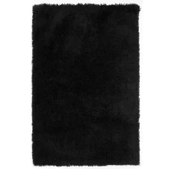 Outlet Sale Accent Solid Black Thick Pile Shag, 2 4