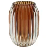 Outlet Sale Amber Glass Ribbed Votive Candle Holder, 5